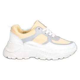 SHELOVET Tyylikkäät lenkkarit valkoinen keltainen