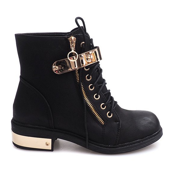 Nauhoilla varustetut nilkkurit, solki F03 Musta