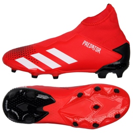 Adidas Predator 20.3 Ll Fg Jr EF1907 jalkapallokengät punainen punainen Adidas Predator 20.3 Ll Fg Jr EF1907 jalkapallokengät punainen punainen