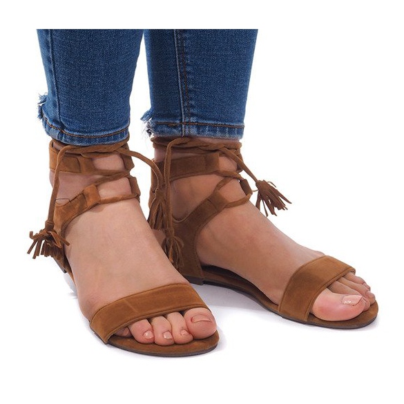 Boho 8-38 Camel Suede Sandaalit ruskea