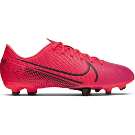 Nike Mercurial Vapor 13 Academy FG / MG Jr AT8123-606 jalkapallokengät punainen punainen