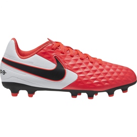 Nike Tiempo Legend 8 Academy FG / MG Jr AT5732-606 jalkapallokengät punainen appelsiinit ja punaiset
