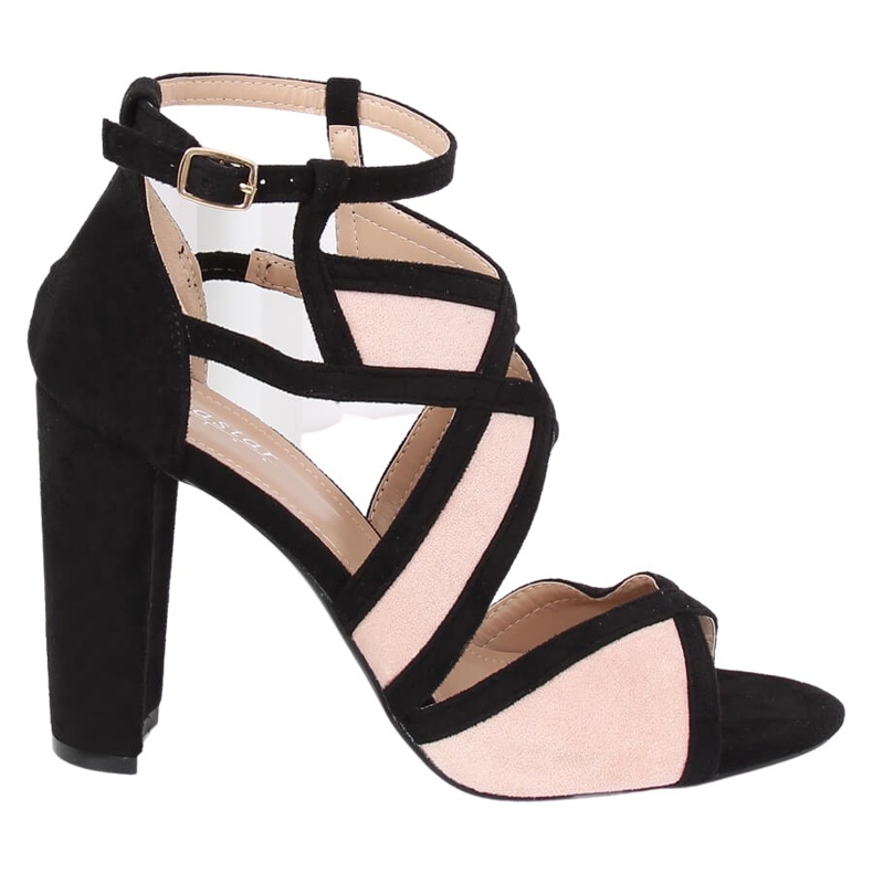 Mustat ja vaaleanpunaiset sandaalit postauksessa LE071P Pink vaaleanpunainen