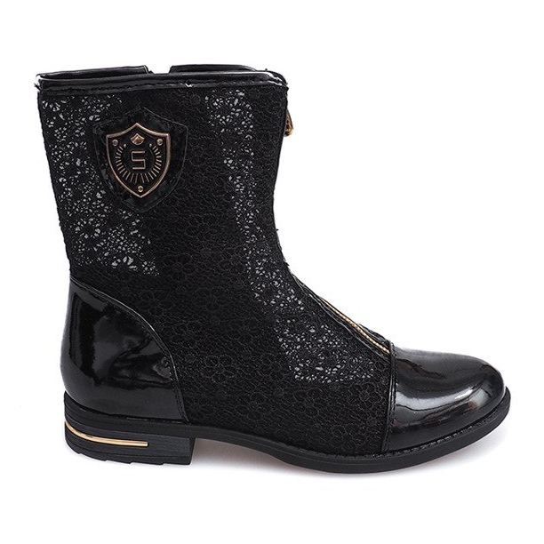 Avoimet saappaat vetoketjullinen X362 musta