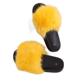 Keltainen CK107P Keltainen turkis tohvelit