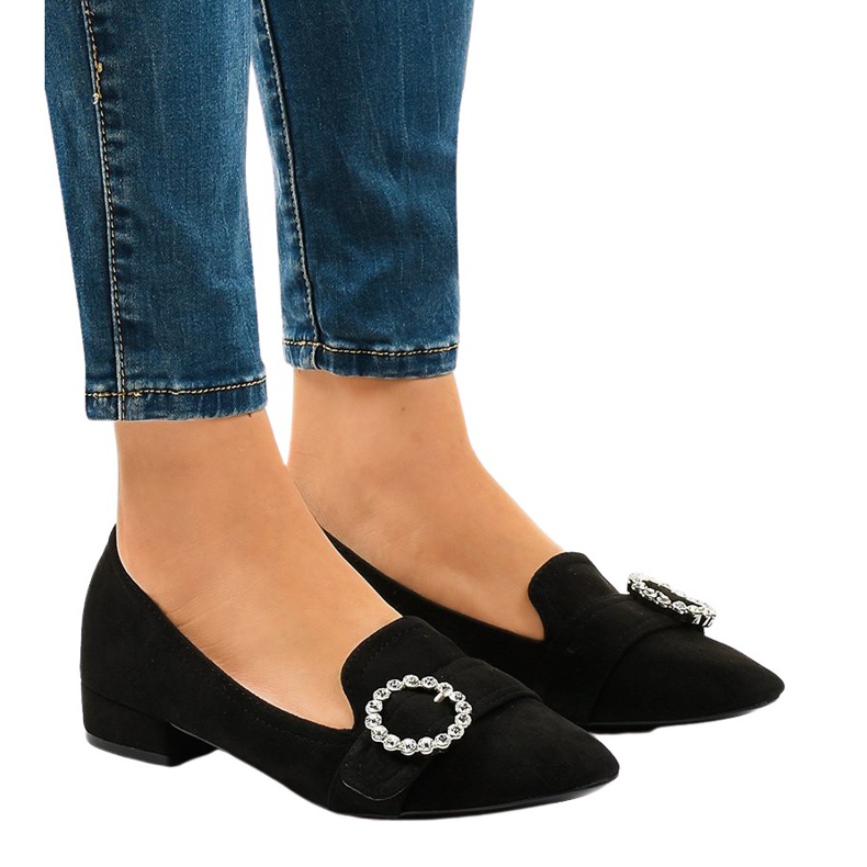 Musta mokkanahka korkokengät L419