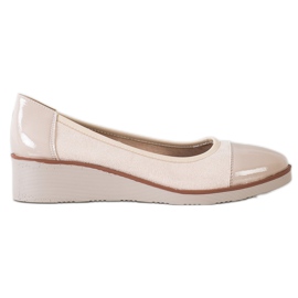 VINCEZA kiilamaiset ballerinat beige