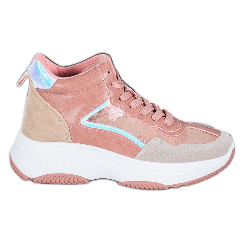 Ideal Shoes Korkeat saappaat lavalla vaaleanpunainen monivärinen