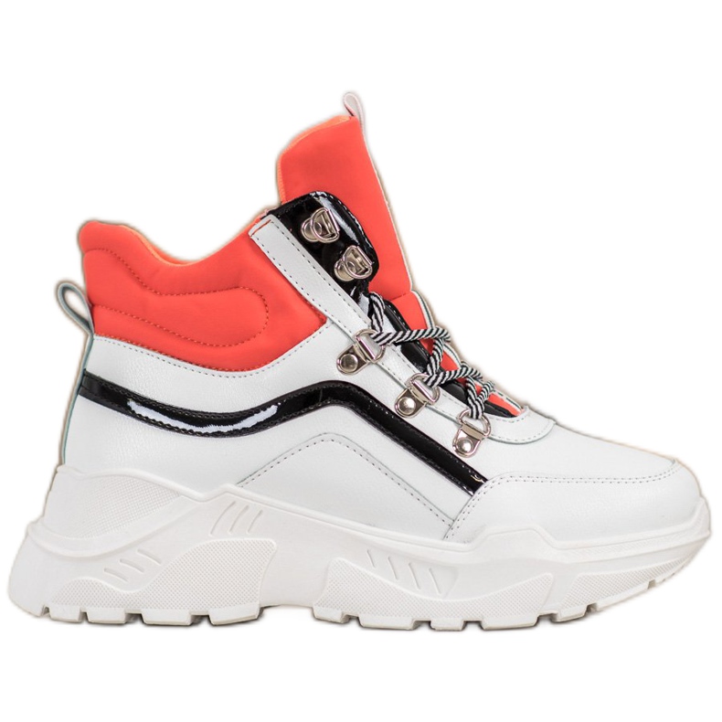Ideal Shoes Muoti saappaat valkoinen oranssi monivärinen
