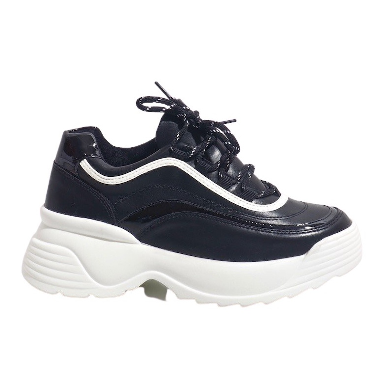 Mustat, eko-nahkaiset urheilukengät 7918-Y