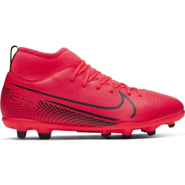 Nike Mercurial Superfly 7 Club FG / MG Jr AT8150-606 jalkapallokengät punainen punainen