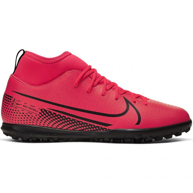 Nike Mercurial Superfly 7 Club Tf Jr AT8156-606 jalkapallokengät punainen appelsiinit ja punaiset