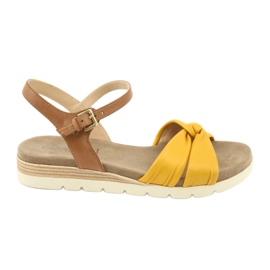 Caprice beige / sitruunanahka sandaalit ruskea keltainen