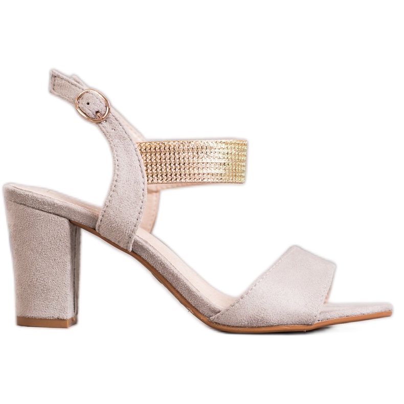 Filippo Sandaalit kultaisella vyöllä harmaa keltainen