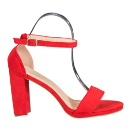 Goodin Mokkanahkaiset sandaalit baarissa punainen Goodin Mokkanahkaiset sandaalit baarissa punainen