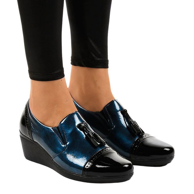 Mustat kiilakengät 7-9022 laivastonsininen