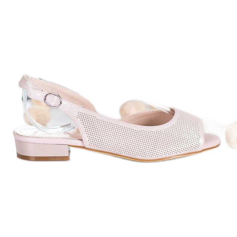 Sergio Leone Avoimet sandaalit matalalla korolla vaaleanpunainen