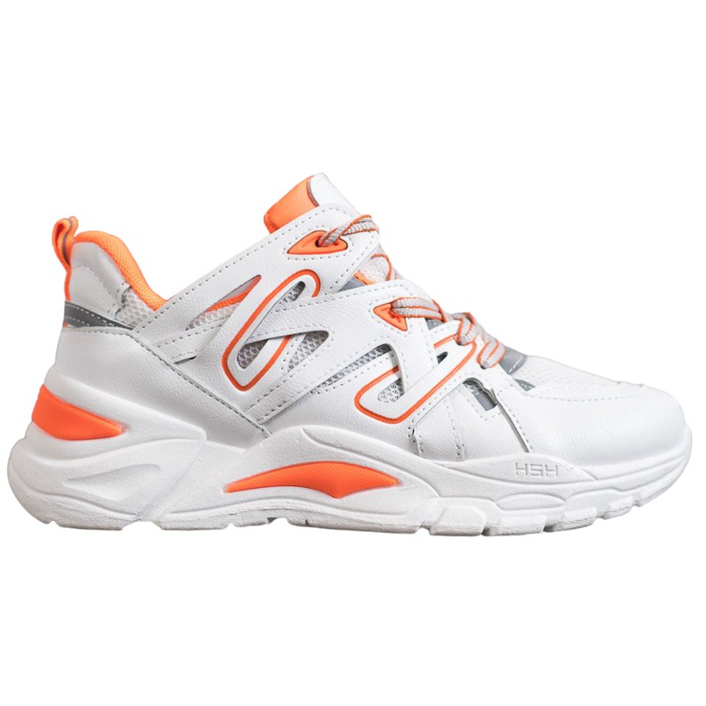 Small Swan Mukavat Eco -nahka -lenkkarit valkoinen oranssi