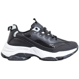 SHELOVET Snake Print Platform Tennarit musta