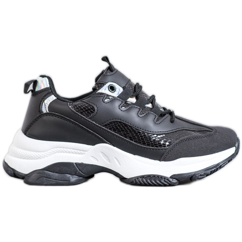 SHELOVET Snake Print Platform Tennarit musta