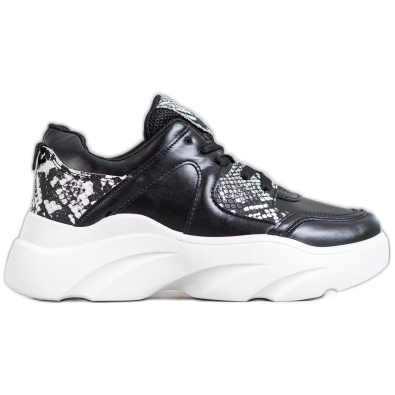 Weide Muodikkaat Eco -nahka -lenkkarit musta