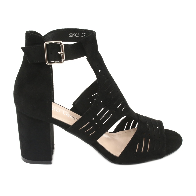 Sergio Leone SK903 mokkanahkaiset päälliset sandaalit musta