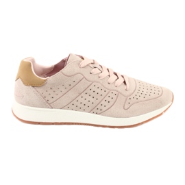 American Club AA06 nahka urheilujalkineet beige pinkki