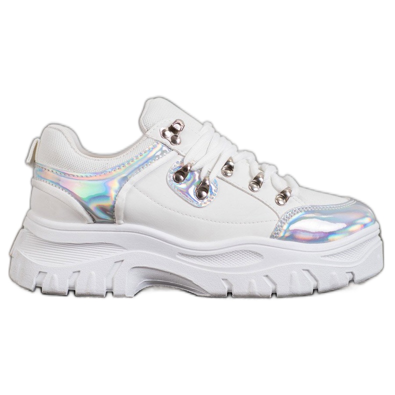 Weide Valkoiset kengät, joissa on holoefekti valkoinen