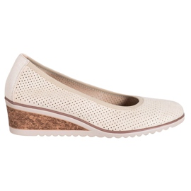 Beige Ballerinat On Wedge VINCEZA
