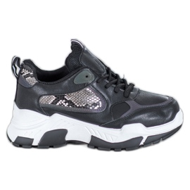 Bella Paris Eco -nahka lenkkarit musta monivärinen