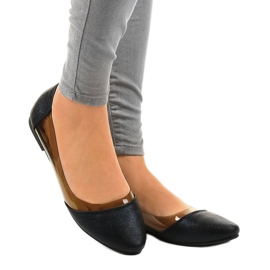 Mustat läpinäkyvät ballerinat B01-1A