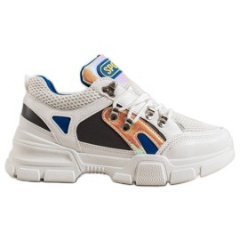 Bella Paris Muoti lenkkarit Mesh valkoinen monivärinen