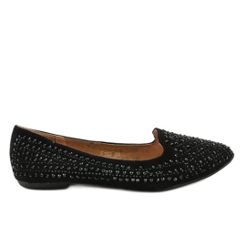 Mustat ballerina mokkasiinit koristeltu F160: lla