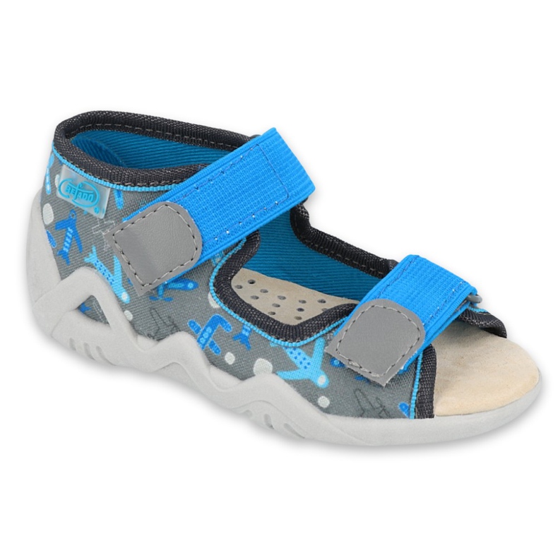 Befado keltaiset lasten kengät 350P007 sininen harmaa