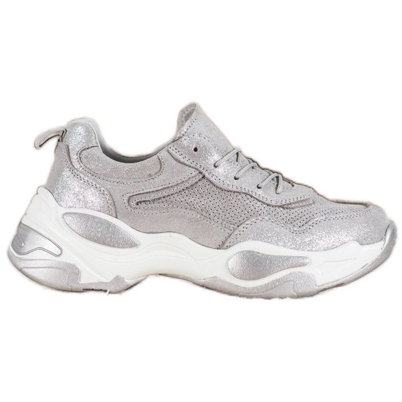 Goodin Nahkaiset lenkkarit hopea harmaa