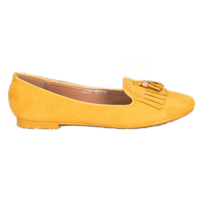 Fama Suede Lords With Fringes keltainen