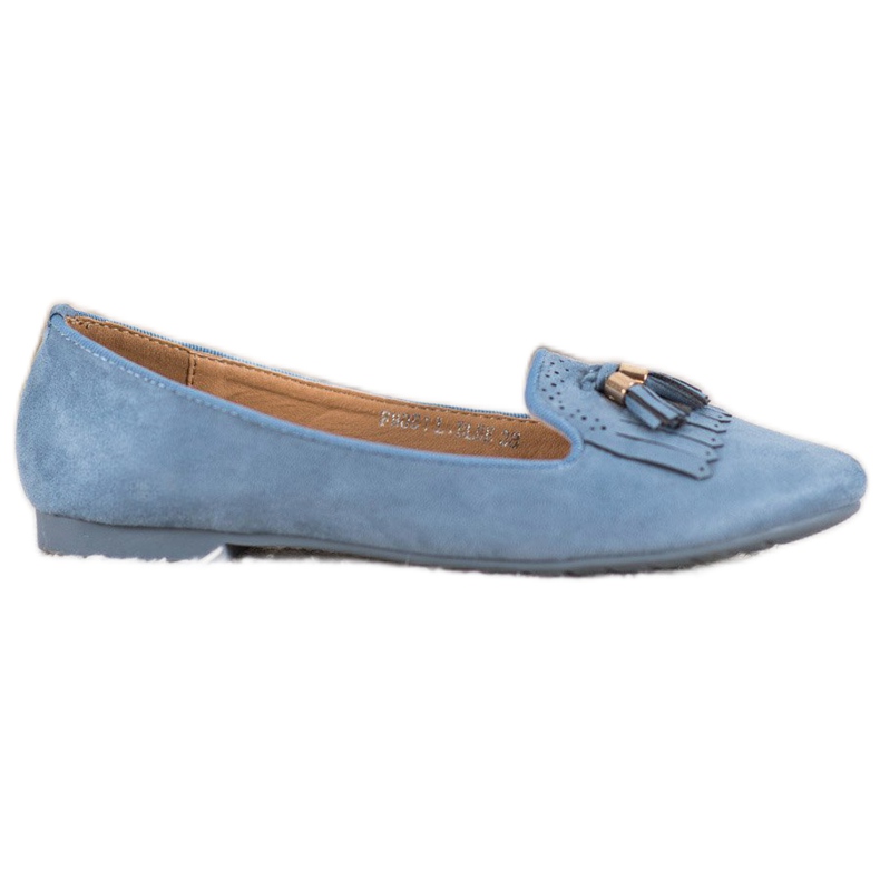 Fama Suede Lords With Fringes sininen