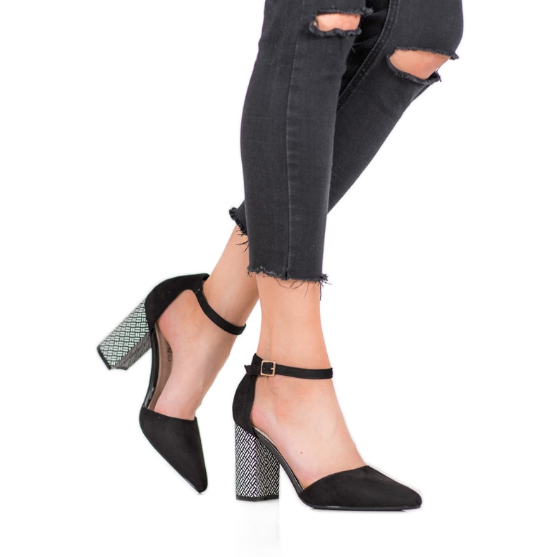 Goodin Tyylikkäät mustat pumput keltainen