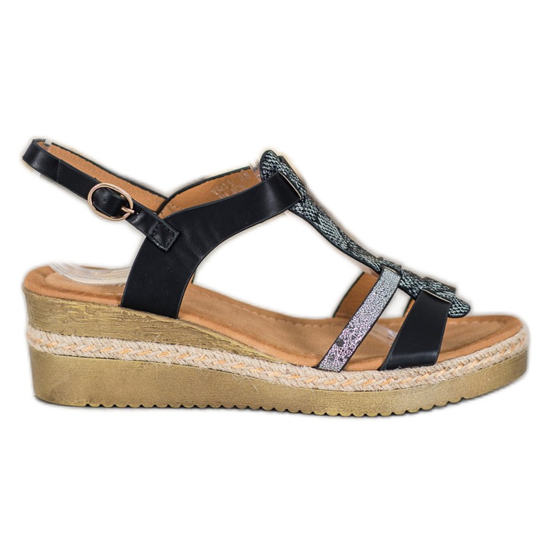 Small Swan Wedge sandaalit musta