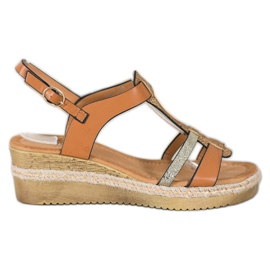 Small Swan Wedge sandaalit ruskea keltainen Small Swan Wedge sandaalit ruskea keltainen