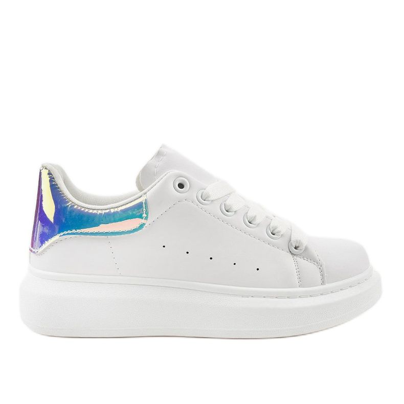 Valkoiset lenkkarit paksulla pohjalla 650-3 valkoinen sininen