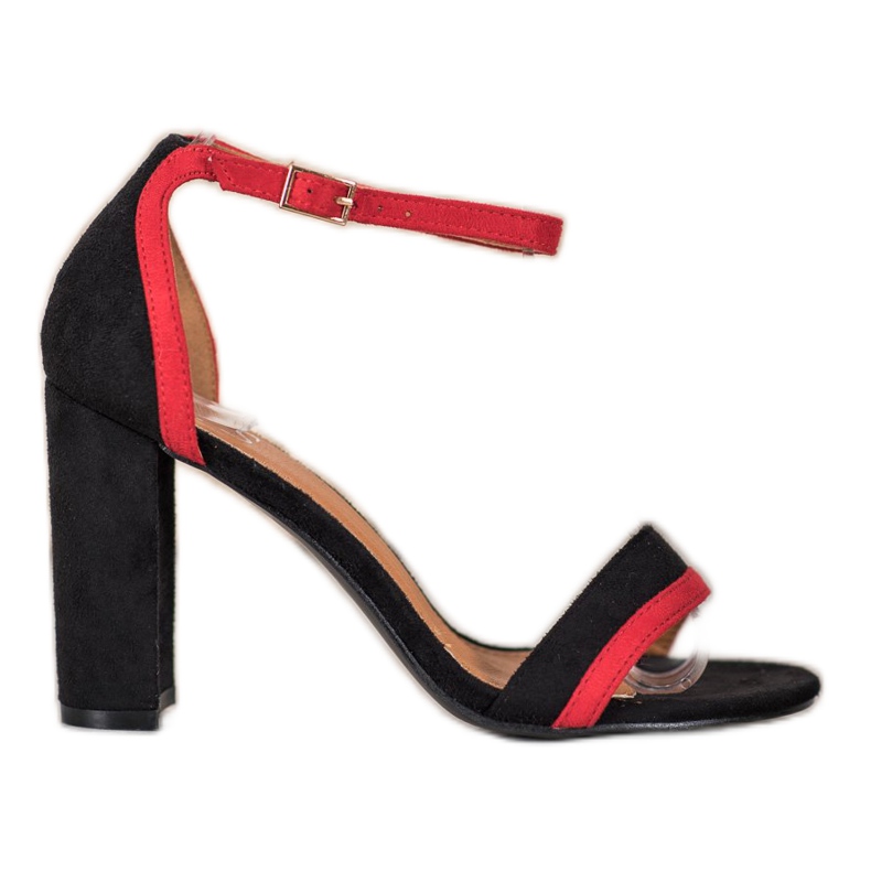 SHELOVET Tyylikkäät korkeakorkoiset sandaalit musta