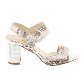 Gamis 3942 sandaalit postilla beige pinkki hopea