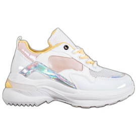 SHELOVET Tyylikkäät ekonahkaiset lenkkarit valkoinen monivärinen