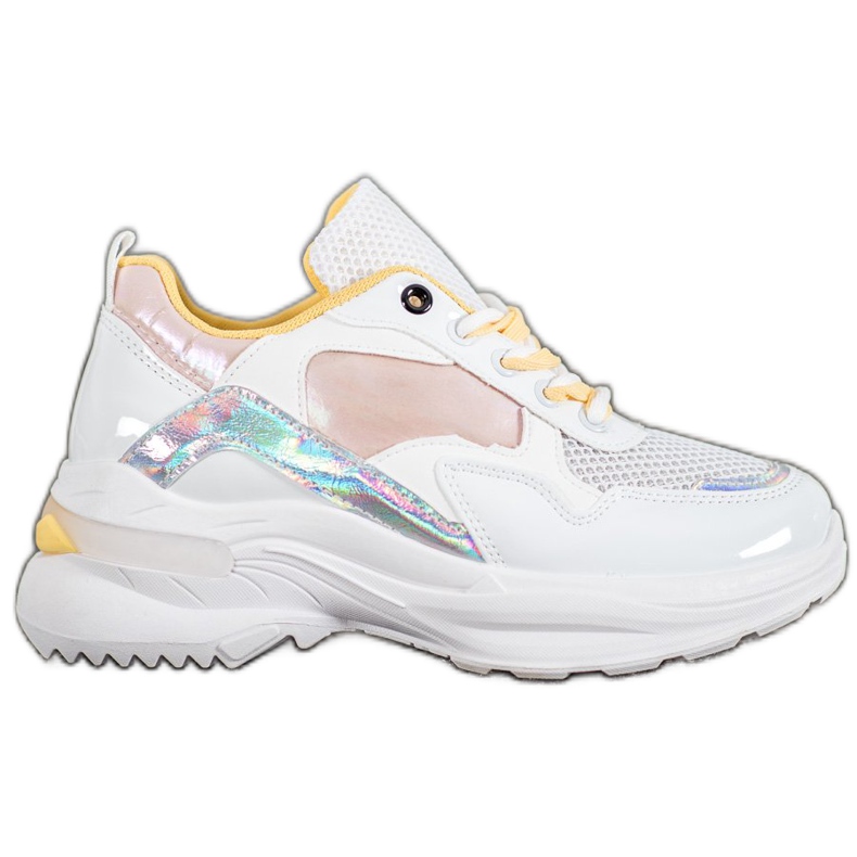 SHELOVET Tyylikkäät ekonahkaiset lenkkarit valkoinen monivärinen