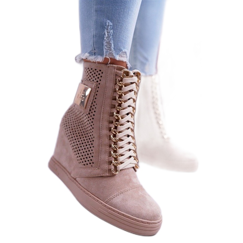 LU BOO Beige naisten avoimet B-3EA lenkkarit