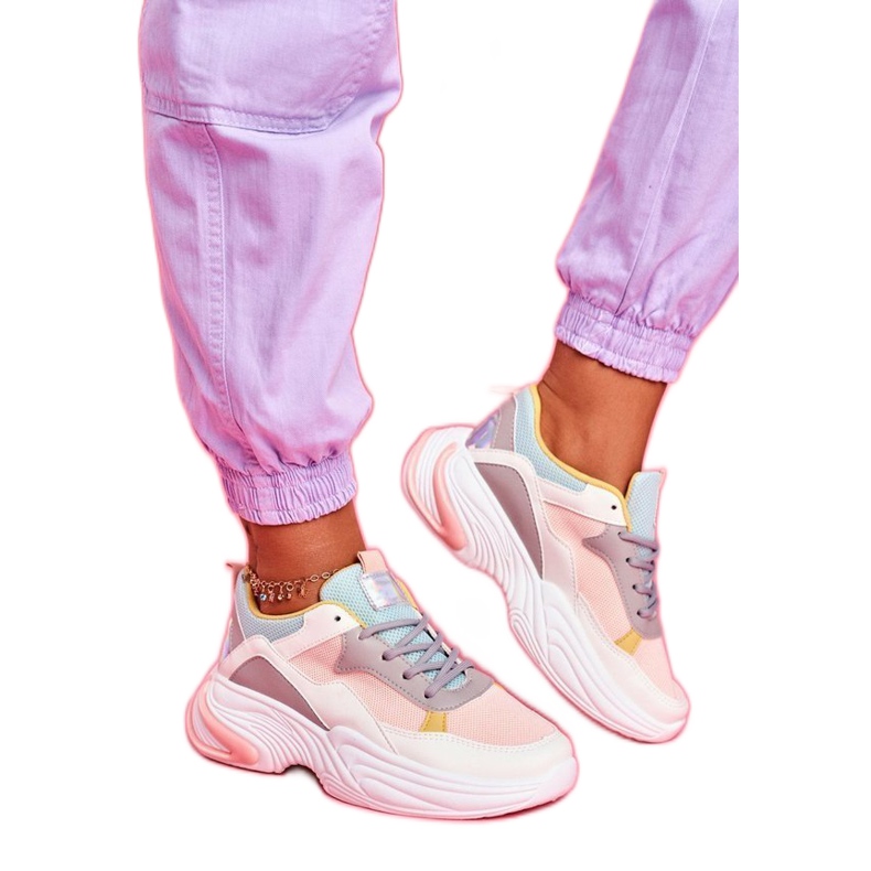 SEA Valkoiset värikkäät urheilukengät naisille BL205 valkoinen ruskea monivärinen