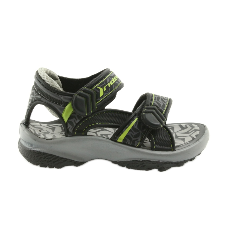 Rider Ratsastaja mustat ja harmaat sandaalit veteen 80608 tarranauhaa varten