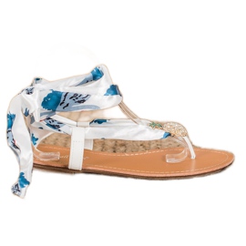 SHELOVET Sidotut sandaalit ananaksella valkoinen monivärinen