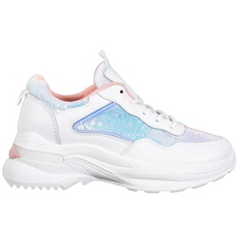 SHELOVET Muodikkaat lenkkarit paljeteilla valkoinen